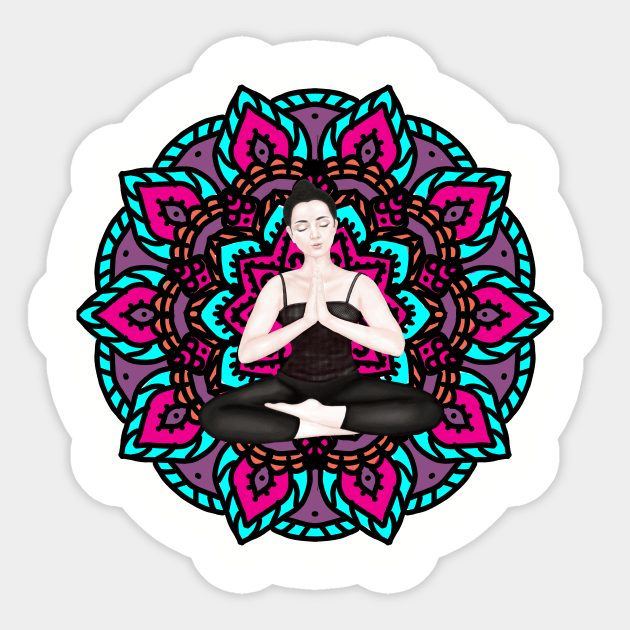 colored mandala. Serene Sticker by Breathe Serene 